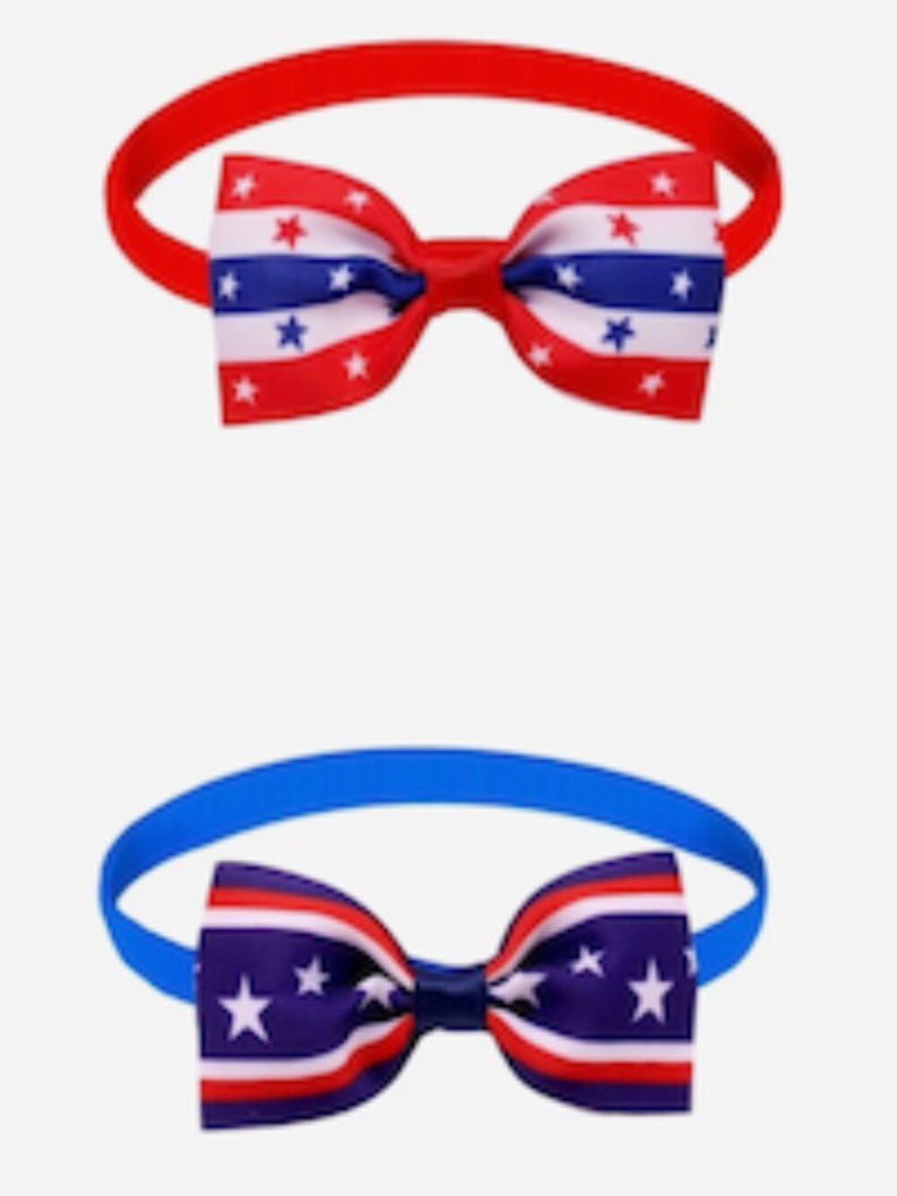 USA Patriotic 4th Of July Pet Bowtie Set Star Stripes Adjustable Dog Cat S/M NEW